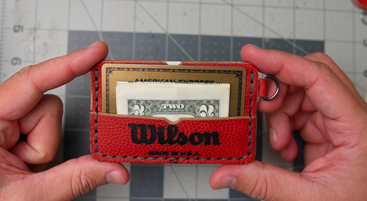 NFL Game Ball Football Wallet (2 Pocket Keyring)